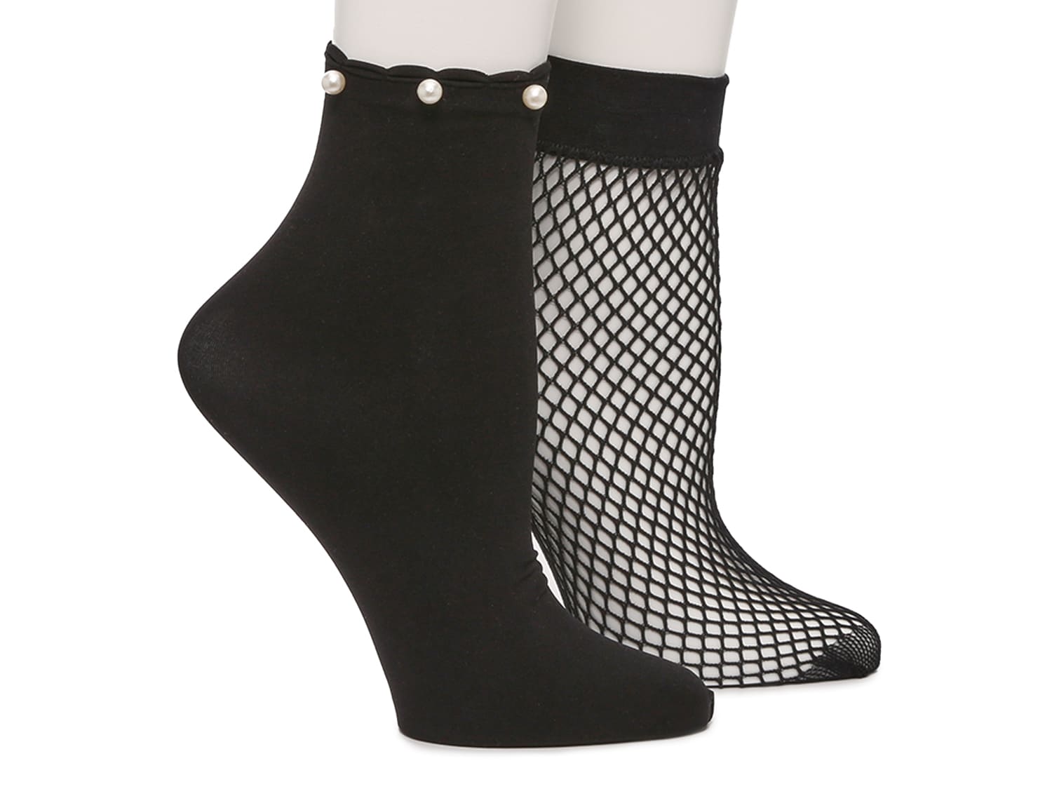 Mix No. 6 Fishnet Pearl Women's Ankle Socks - 2 Pack