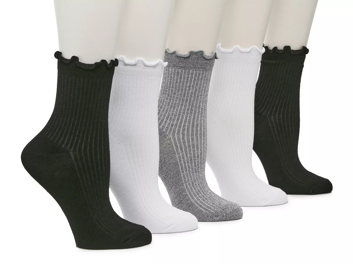 Crown Vintage Lettuce Edge Ankle Socks 5 Pack Free Shipping DSW