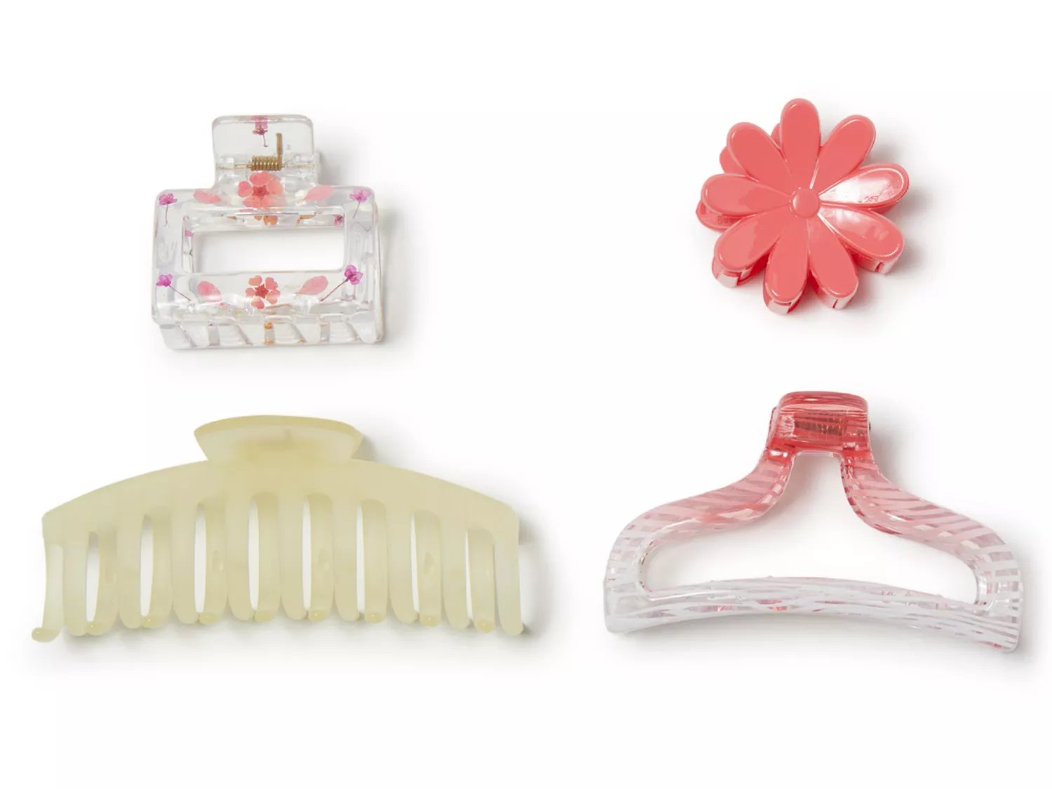 Kelly & Katie Floral Frosted Hair Clip Set 4 Pack Free Shipping DSW