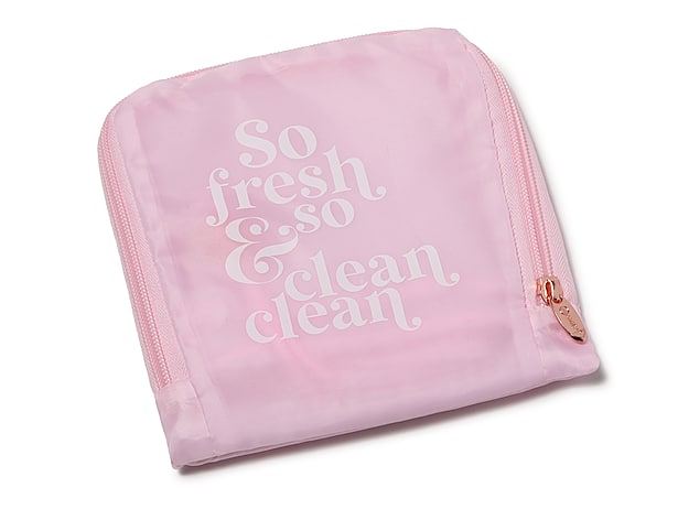 Miamica Pink So Fresh & So Clean Clean Travel Expandable Laundry Bag Drawstring