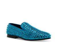 Royal Shoes Men's Silver Spikes Smoking Slip-On Dress Prom Shoes