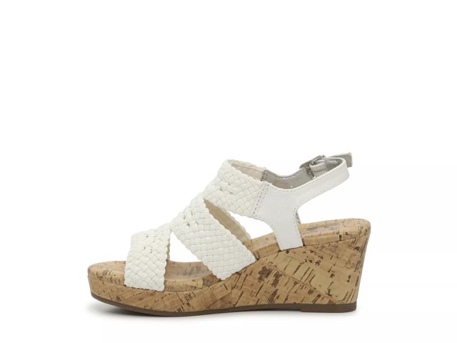Dsw white cheap wedge sandals