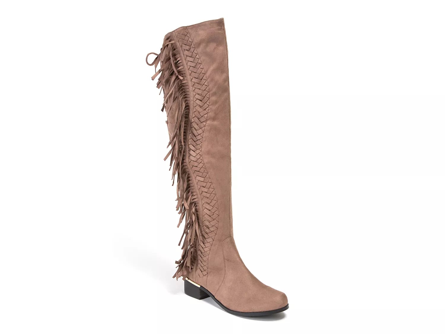 Over the knee fringe cheap boots