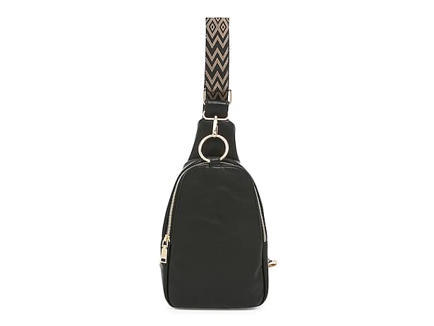 Vintage Leather Waist Bag, Guitar Strap Crossbody Bag, Solid Color