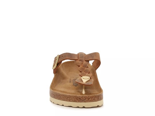 Birkenstock Gizeh Braided Cognac Leather Sandal - Herbert's Boots