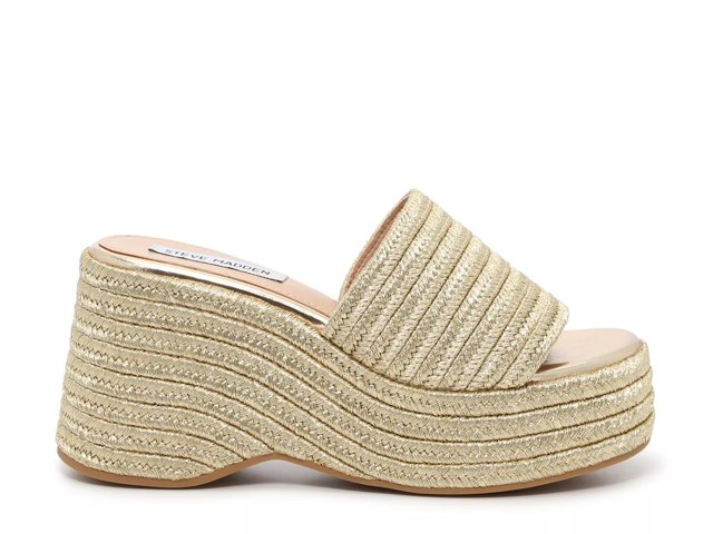 Steve madden jewel espadrille wedge sandal gold clearance