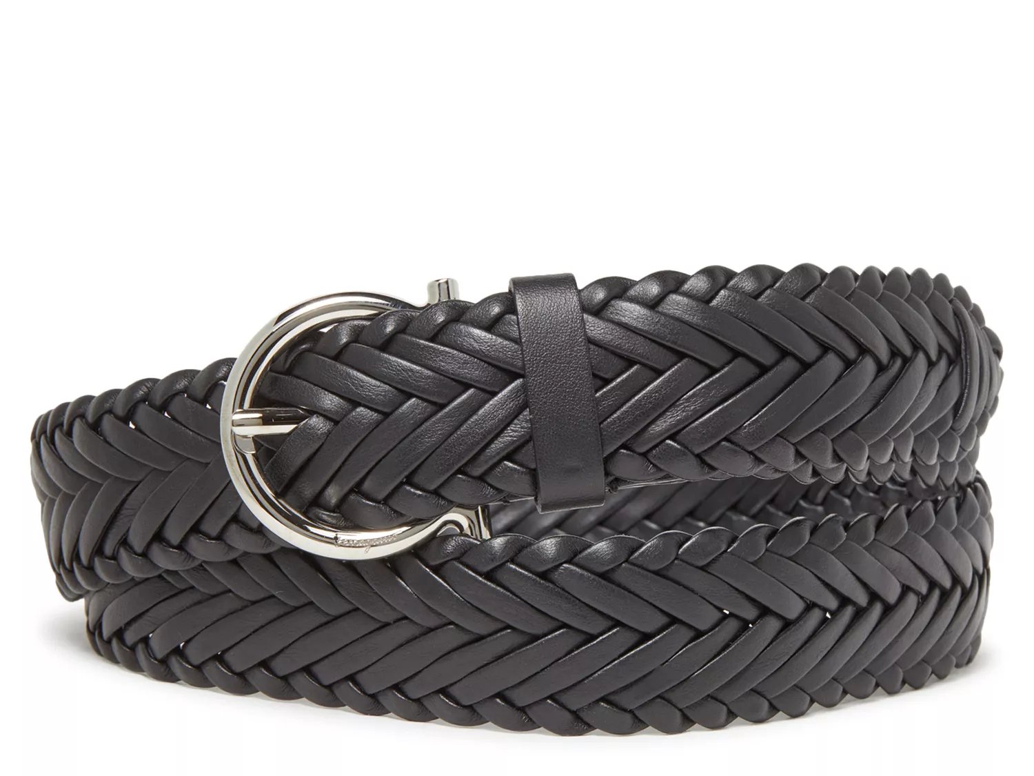 Leather braided belt