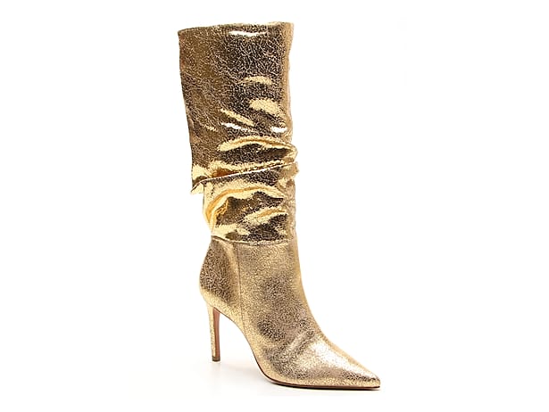 Bcbg Toni Slouch Pointed Toe Boot in Gold Crackle at Nordstrom, Size 8