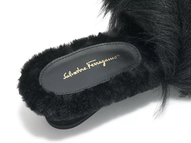 Ferragamo fur slippers shop
