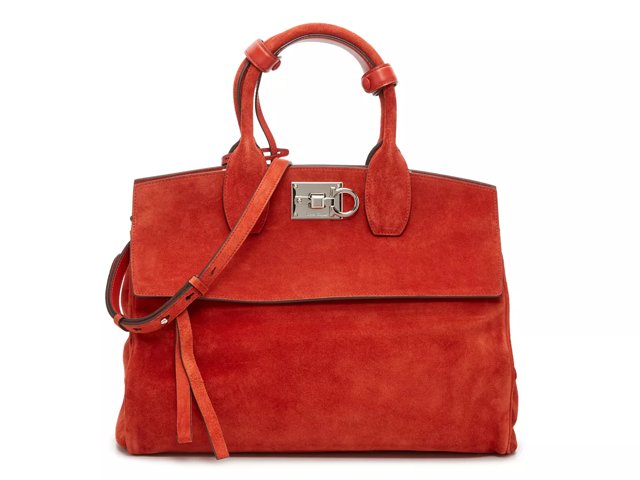 Salvatore Ferragamo Suede Top Handle Tote