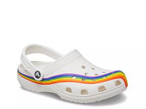 White and deals rainbow crocs