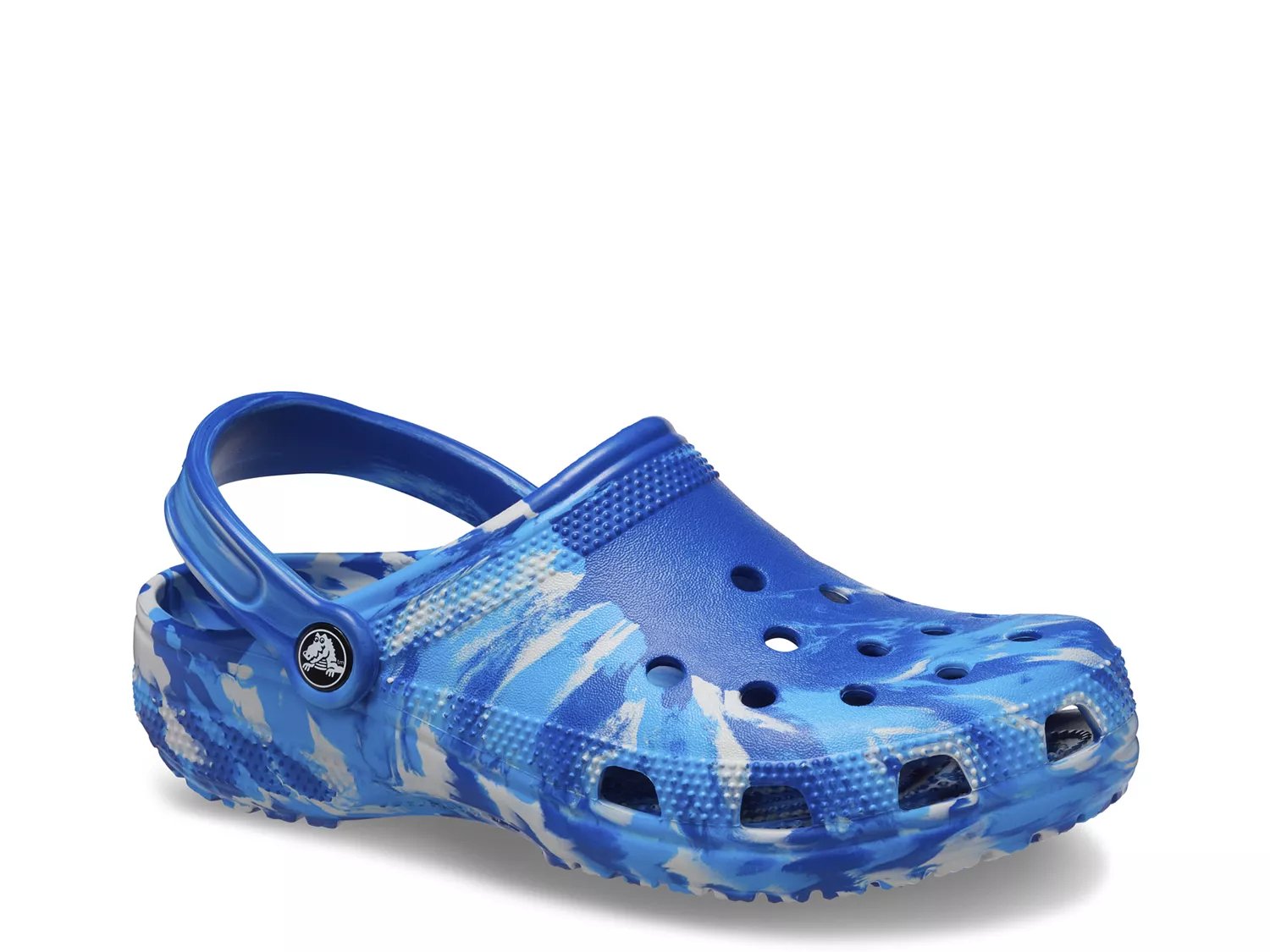 Blue and white crocs tie online dye