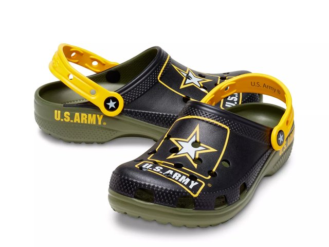 Army green crocs size 10 sale