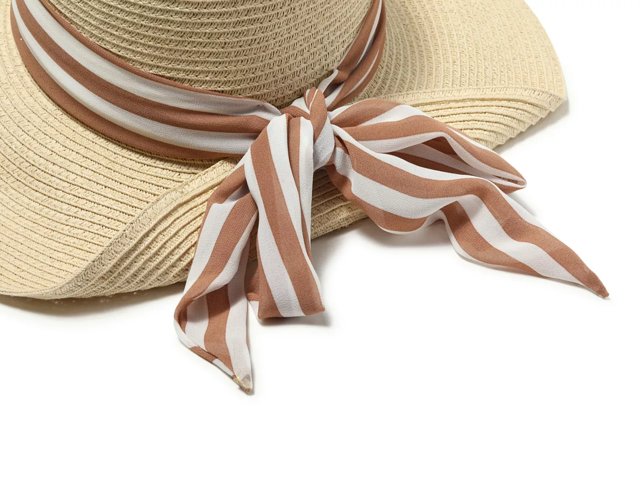 Striped Straw Floppy Sun Hat - WalterGreenBoutique