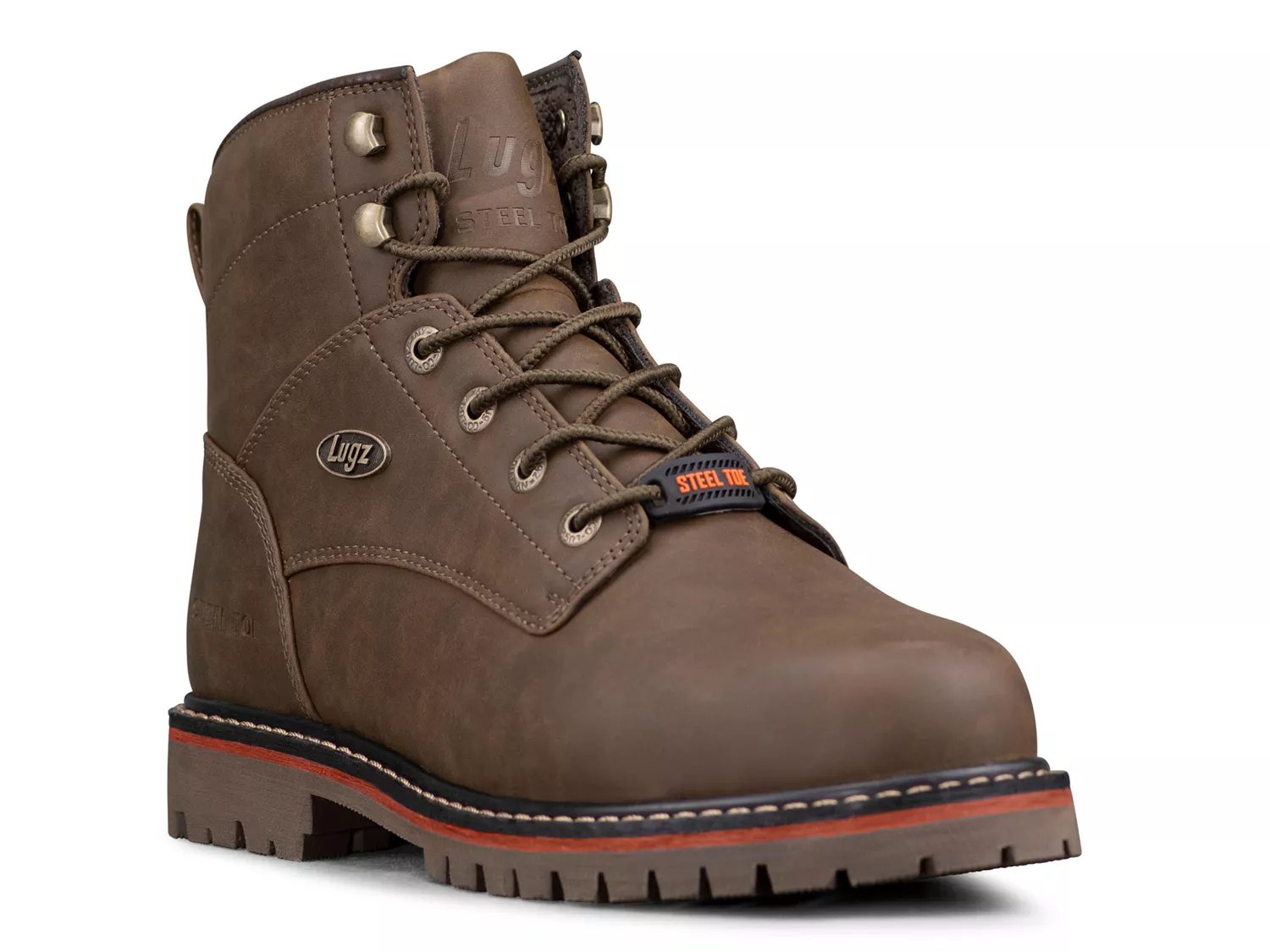 Lugz steel cheap toe work boots