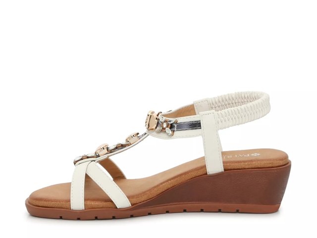 Ladies white top wedge sandals uk