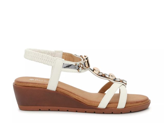 Ladies white top wedge sandals uk