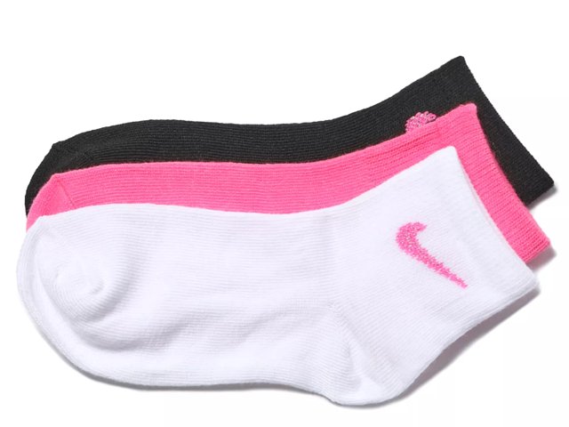 White nike socks with pink swoosh online