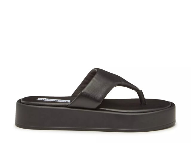 Steve madden black flip flops best sale
