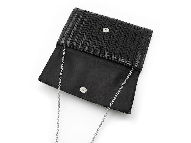 La Regale Metallic Shimmer Clutch Bag w/Chain Shoulder Strap Purse
