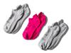 Run-In No Show Socks - 3 Pack Grey/Pink view