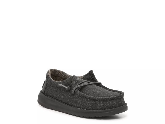 Boys Hey Dude Wally Youth Slip On Black