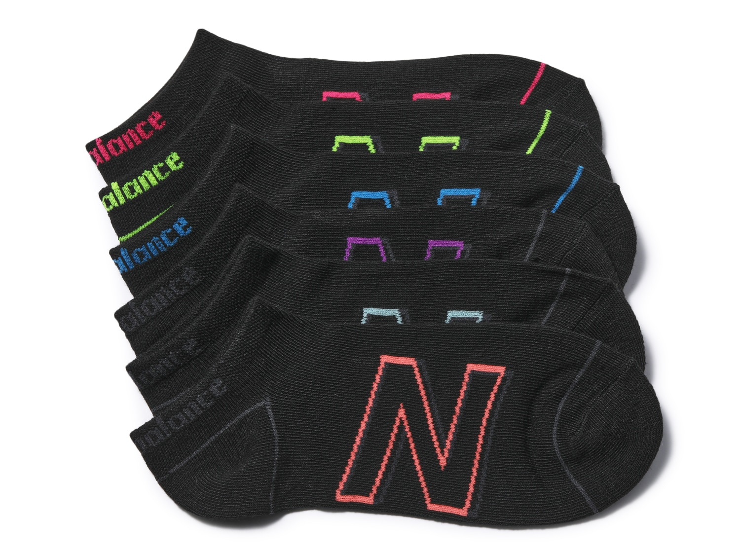 Premium Fun Bright Neon Colorful No Show Invisible Cotton Ankle Socks