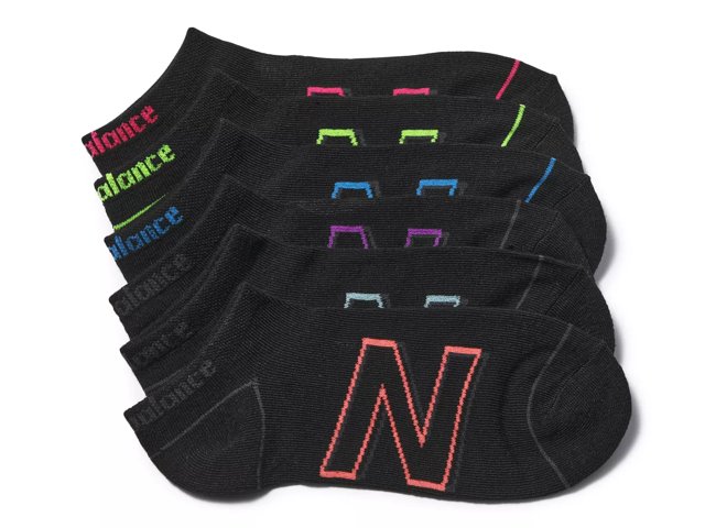 New Balance Neon Women s No Show Socks 6 Pack Free Shipping DSW