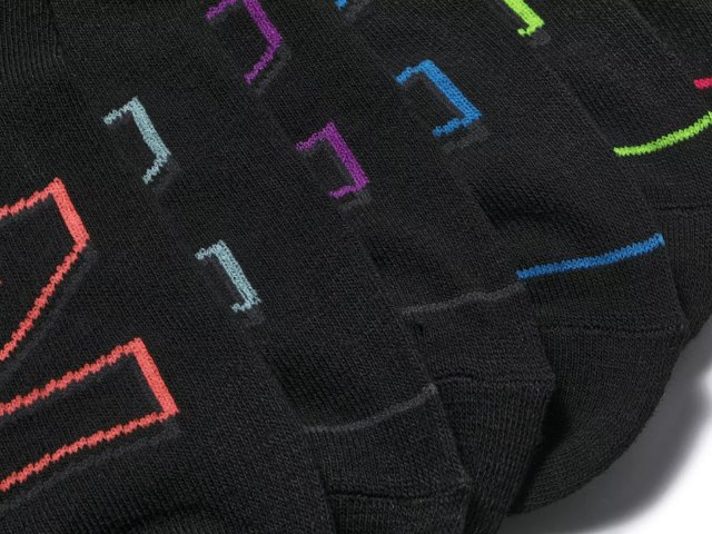 Neon no show socks top