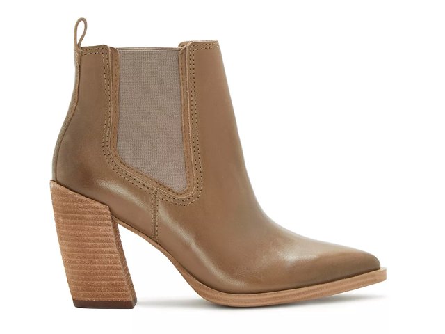 Vince camuto leather discount stacked heel booties