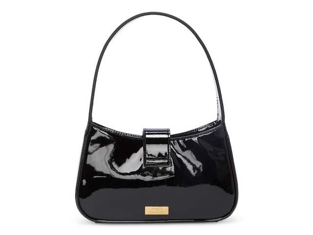A patent leather bag with magnetic closure to keep everything safe