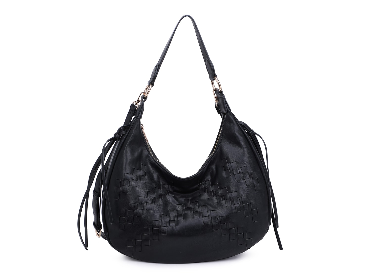 Moda Luxe black fringe hobo bag