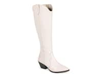 Journee Signature Womens Genuine Leather Pryse Extra Wide Calf Almond Toe  Pull On Knee High Boots, Nude 6.5 : Target