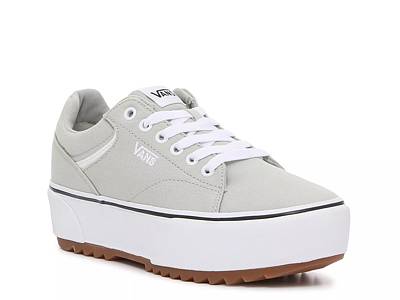 Vans Shoes Womens 6 Seldan Skate Sneakers Lace Up Flats White Leather  Comfort