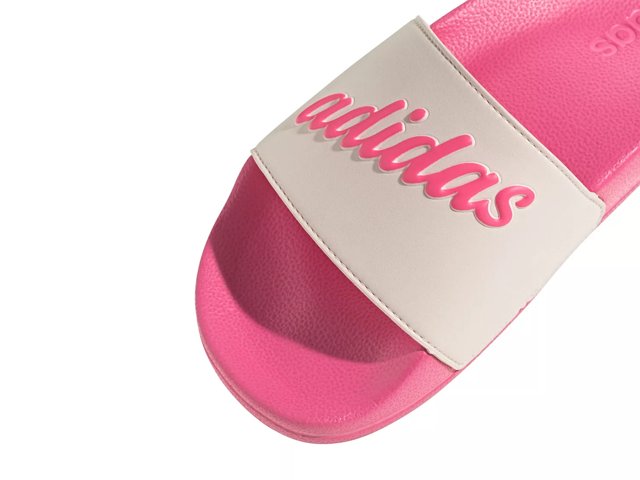 Red and pink adidas slides discount