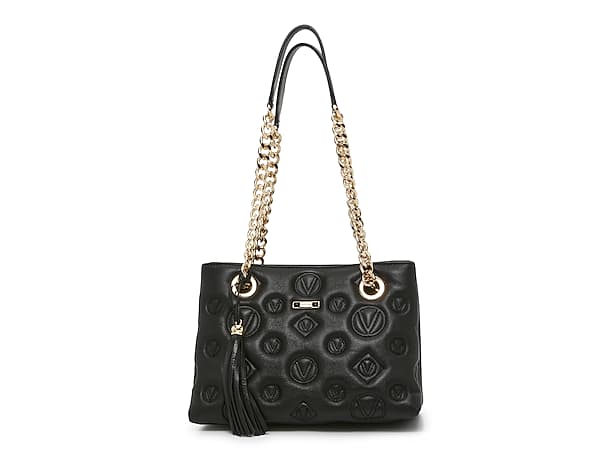 Valentino by Mario Valentino Kali Logo Embossed Leather Shoulder Bag | Women's | Black | Size One Size | Handbags