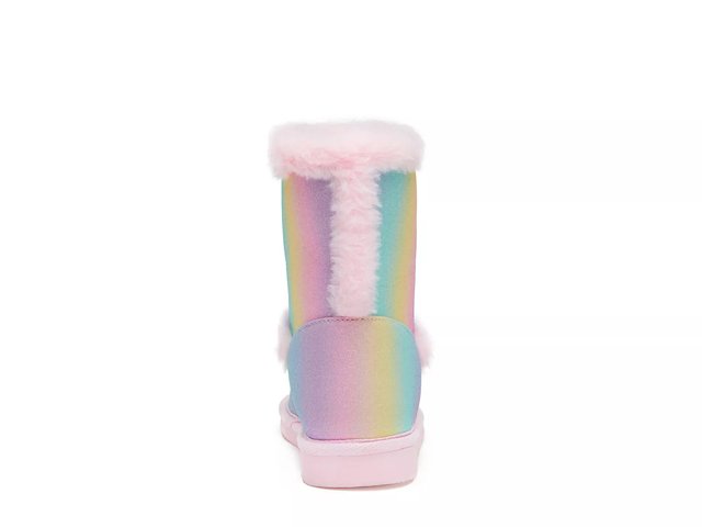 FABKIDS Unicorn Rainbow Fuzzy Boot Kids