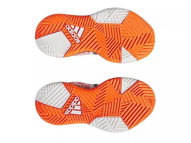 orange and white adidas basketball shoes