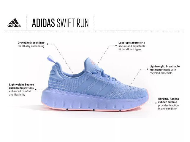 adidas Swift Run 23 Sneaker Kids Free Shipping DSW
