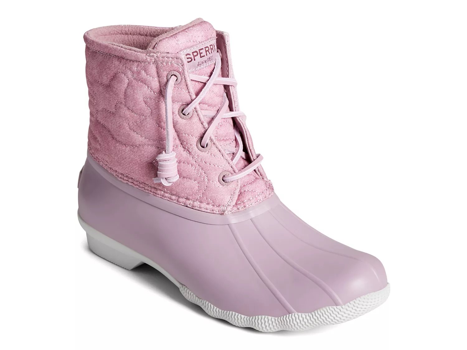 Pink sperry saltwater duck hot sale boots