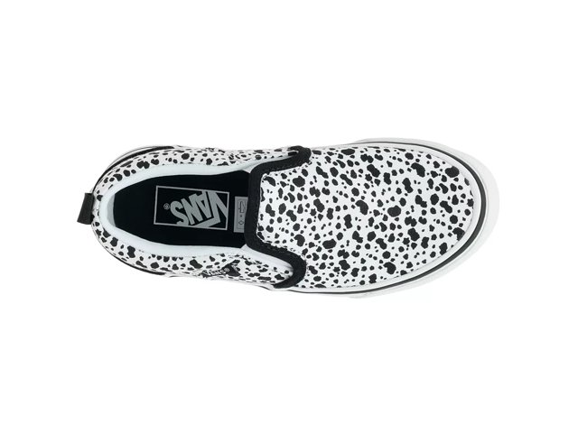 Vans slip ons white and black on sale