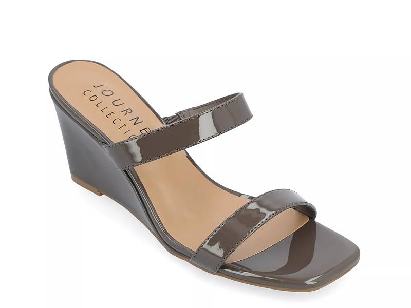 Black patent wedge online sandals