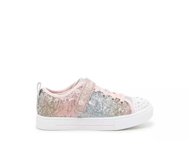 Rose Gold Girls Little-big Kid Twinkle Toes Light Up Sneaker, Skechers