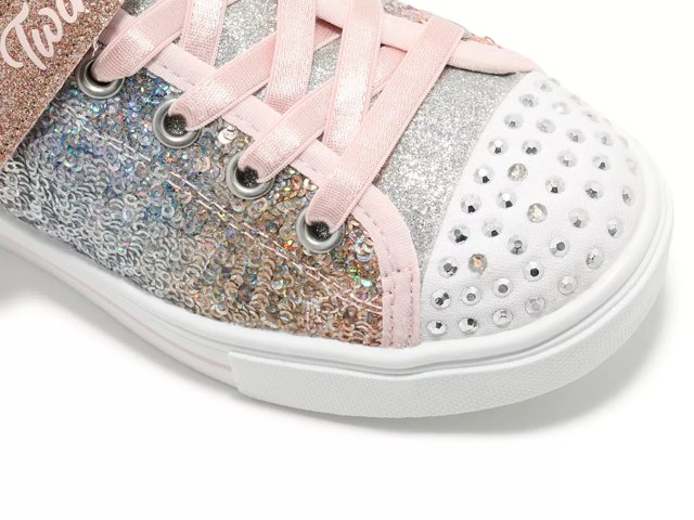 Rose Gold Girls Little-big Kid Twinkle Toes Light Up Sneaker, Skechers