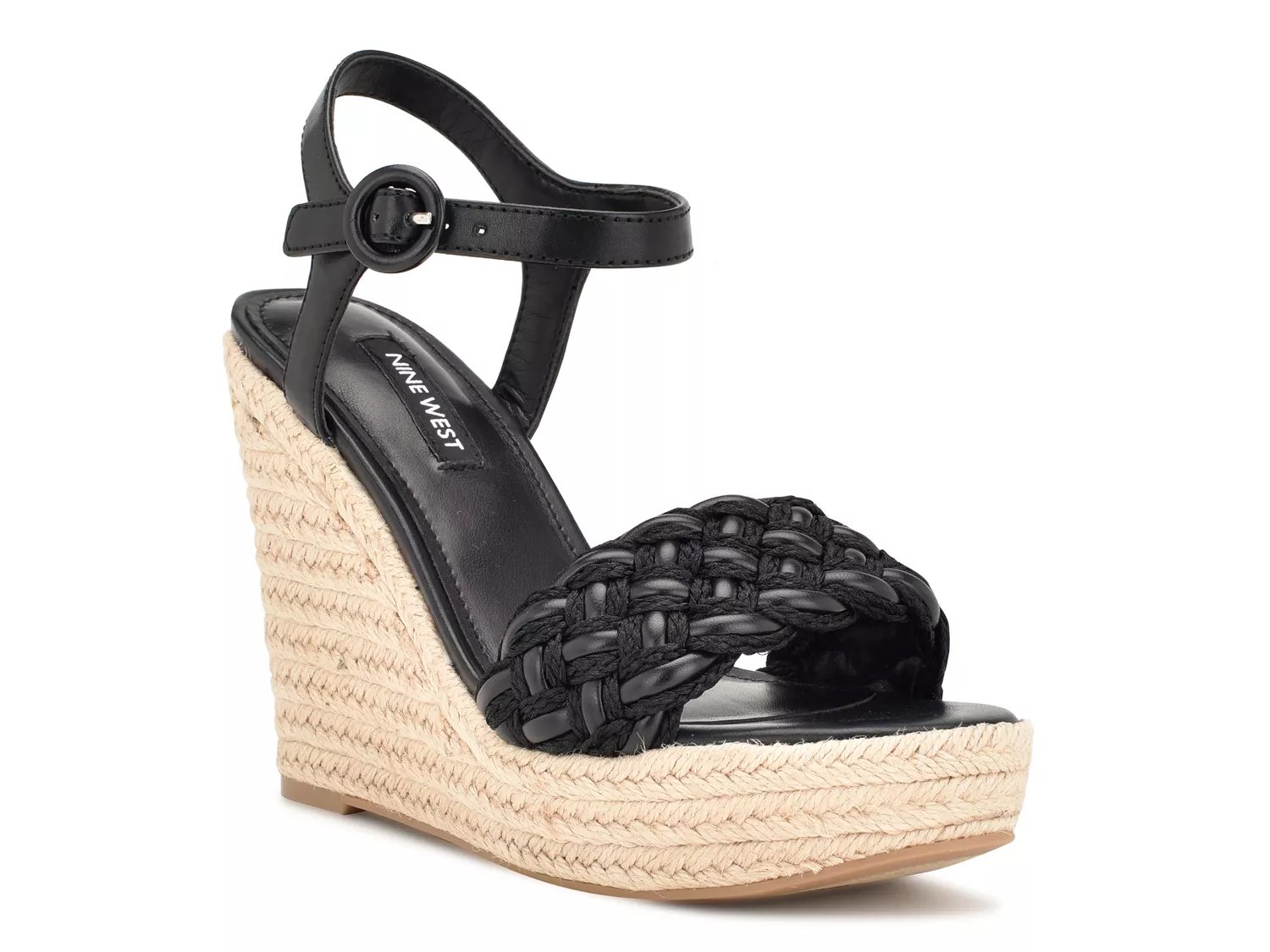 Nine west black wedge sales sandals