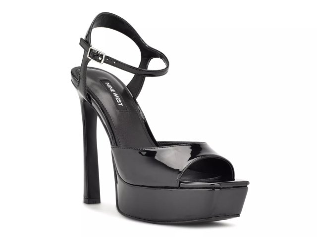 Nine west black platform sandals store