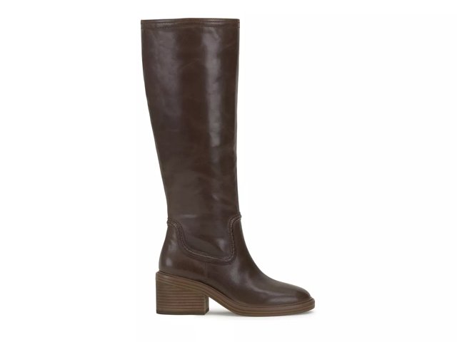 vince camuto women’s knee high brown leather pull on riding boots size 6 B