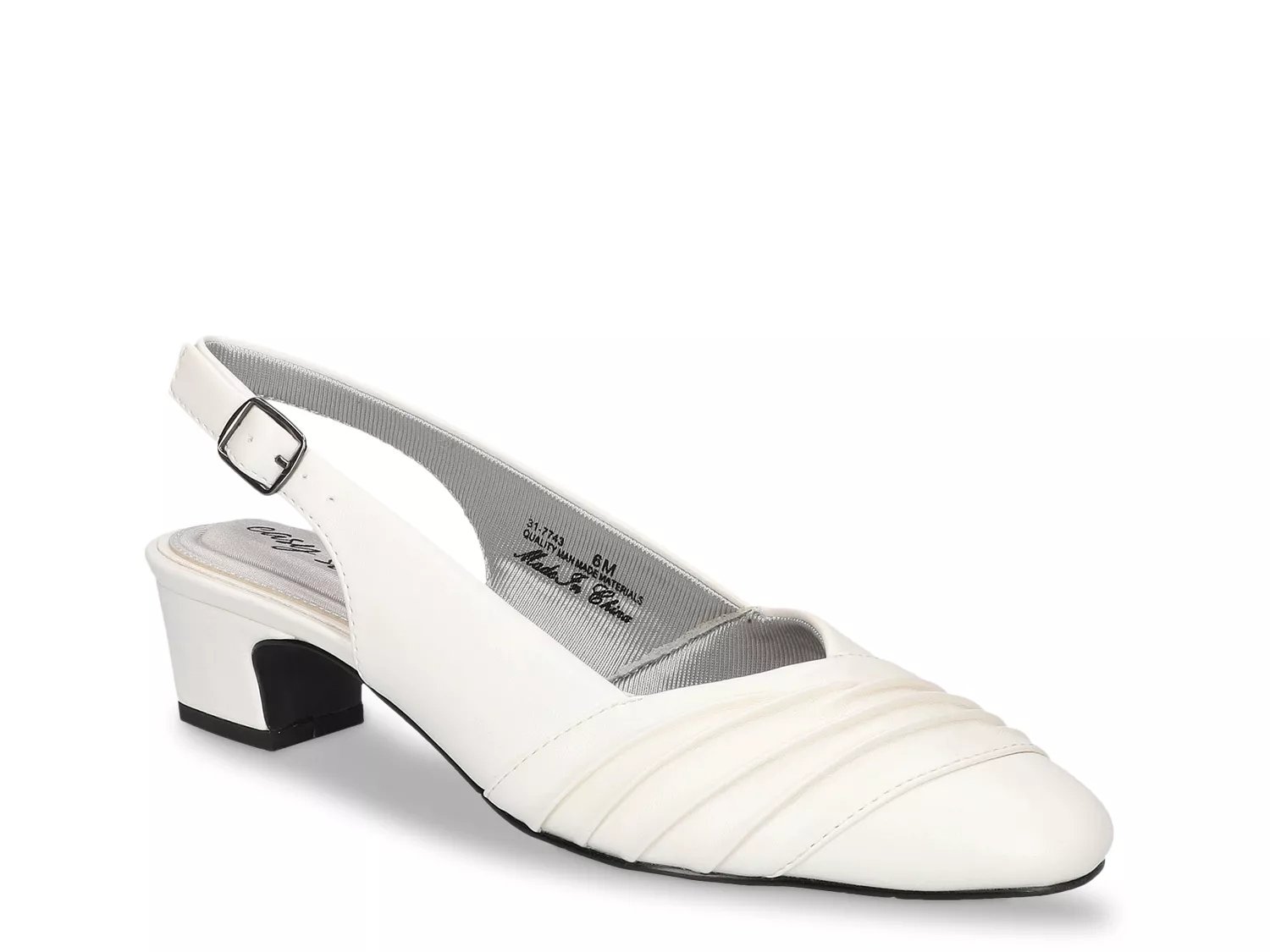 Easy Street Bates Pump | Women's | White | Size 6.5 | Pumps | Slingback