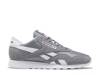 Reebok classic white and grey nylon runner sales trainers