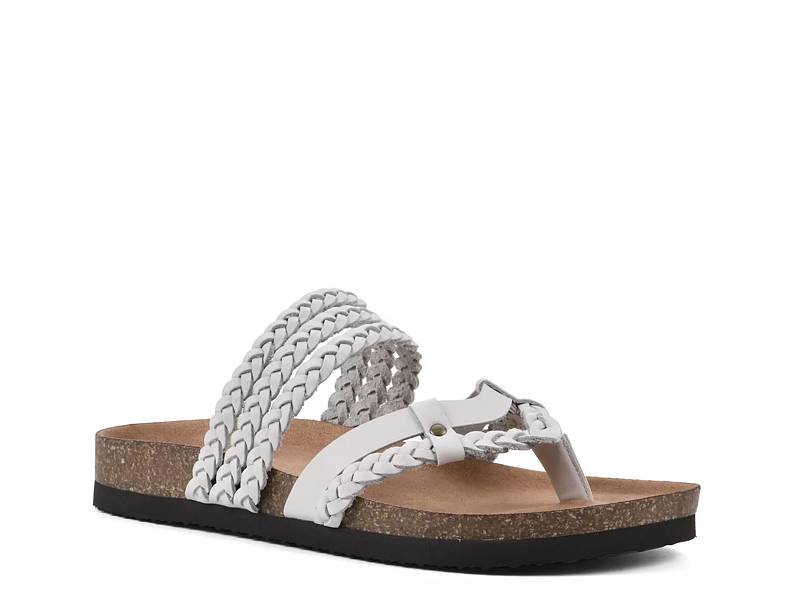 Women's white mountain discount hayleigh strappy footbed sandals